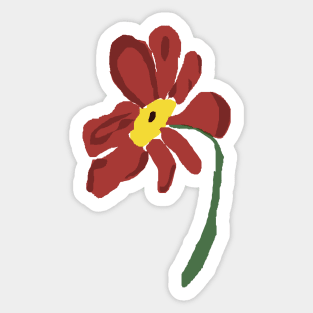 Red Abstract Flower Sticker